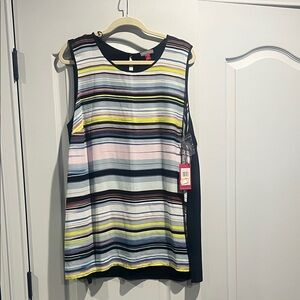 Vince Camuto Multicolor Striped Tank Top